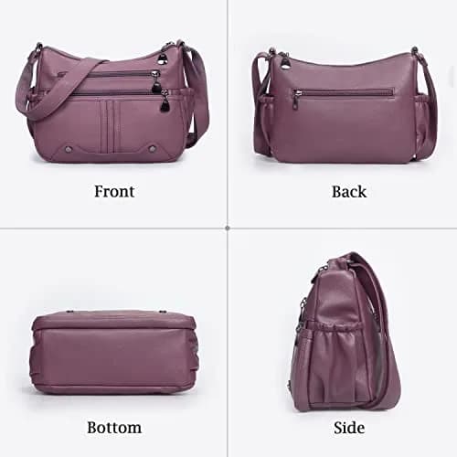 VOLGANIK ROCK Women Soft PU Leather Shoulder Handbag Multi Pocket Crossbody Bag Medium Roomy thumbnail 5