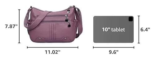 VOLGANIK ROCK Women Soft PU Leather Shoulder Handbag Multi Pocket Crossbody Bag Medium Roomy thumbnail 3