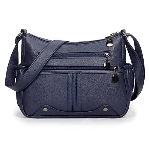 VOLGANIK ROCK Women PU Leather Shoulder Handbag Multi Pocket Crossbody Bag Medium Roomy thumbnail 1