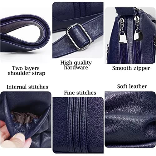 VOLGANIK ROCK Women PU Leather Shoulder Handbag Multi Pocket Crossbody Bag Medium Roomy thumbnail 5
