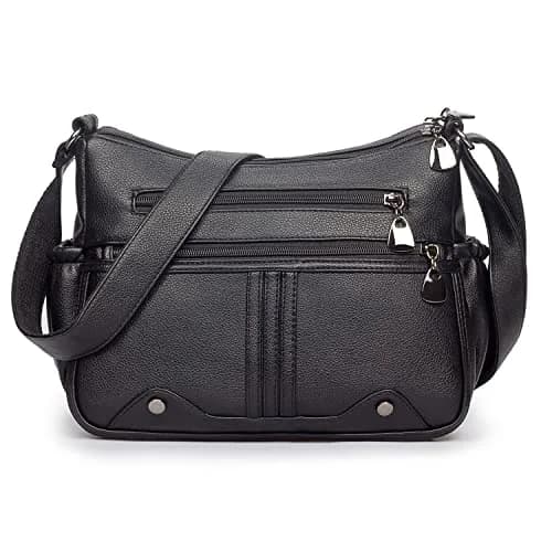 VOLGANIK ROCK Women PU Leather Shoulder Handbag Multi Pocket Crossbody Bag Medium Roomy thumbnail 1
