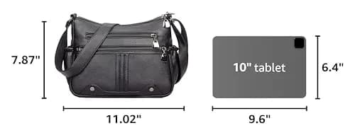 VOLGANIK ROCK Women PU Leather Shoulder Handbag Multi Pocket Crossbody Bag Medium Roomy thumbnail 3