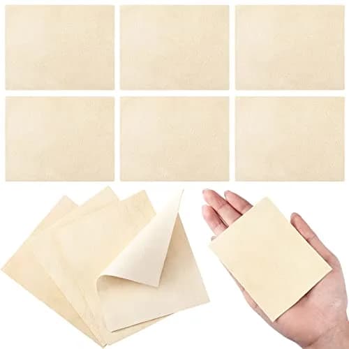 Potchen 20 Pieces Pre Cut Chamois for Pottery Clay | Natural Absorbent Craft Tool thumbnail 1