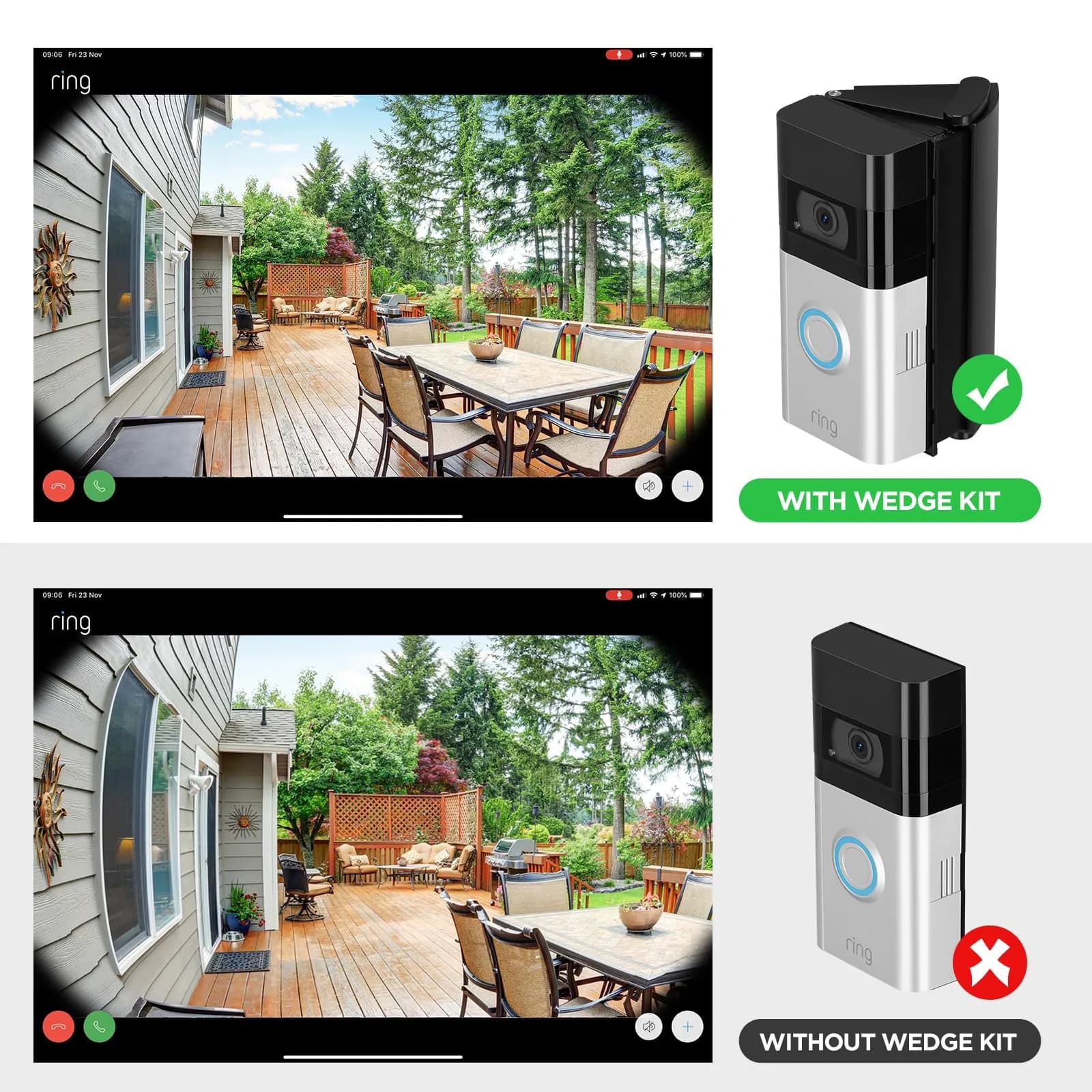 OLAIKE Waterproof Adjustable Doorbell Angle Mount | Wider Vision for Ring, Blink, Nest (Black) - view 4