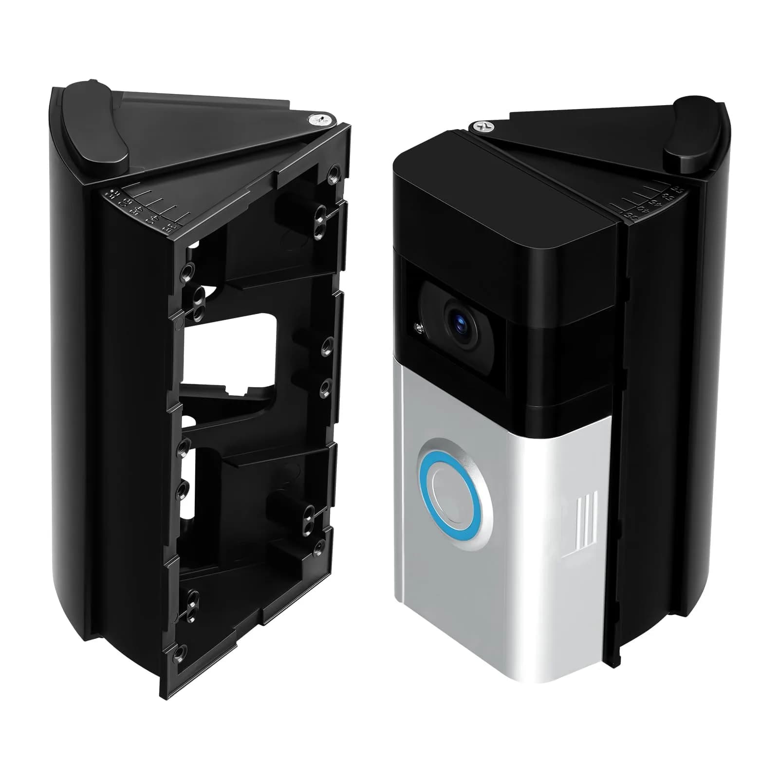 OLAIKE Waterproof Adjustable Doorbell Angle Mount | Wider Vision for Ring, Blink, Nest (Black)