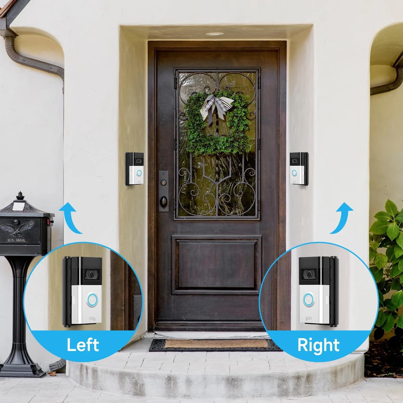 OLAIKE Waterproof Adjustable Doorbell Angle Mount | Wider Vision for Ring, Blink, Nest (Black) - view 7