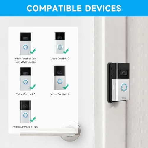 OLAIKE Waterproof Adjustable Doorbell Angle Mount | Wider Vision for Ring, Blink, Nest (Black) thumbnail 2