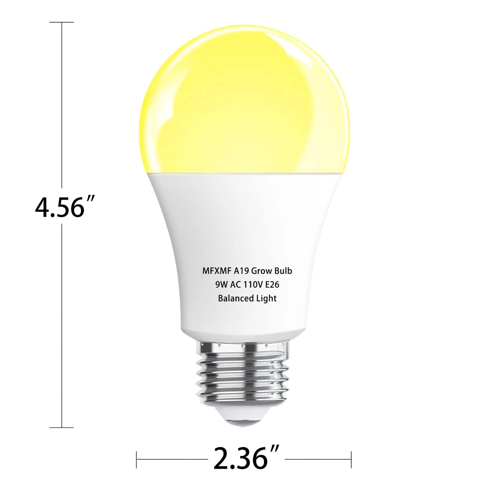 MFXMF 6 Pack LED Grow Light Bulbs | 9W Full Spectrum A19, Replaces 100W, 20,000 Hour Lifespan - view 7