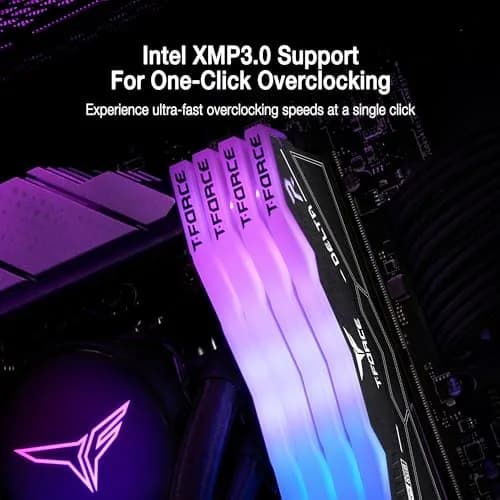 TEAMGROUP T-Force Delta RGB DDR5 32GB (2x16GB) 6400MHz CL40 Desktop Memory Module Ram (Black) thumbnail 3