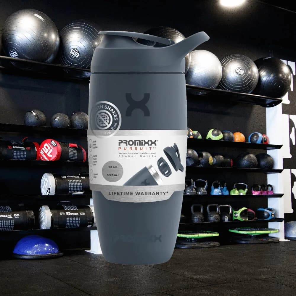 PROMIXX Pursuit Shaker Bottle 550ml (18.6 Fl Oz) | Insulated Stainless Steel for Cold Mixes - view 2