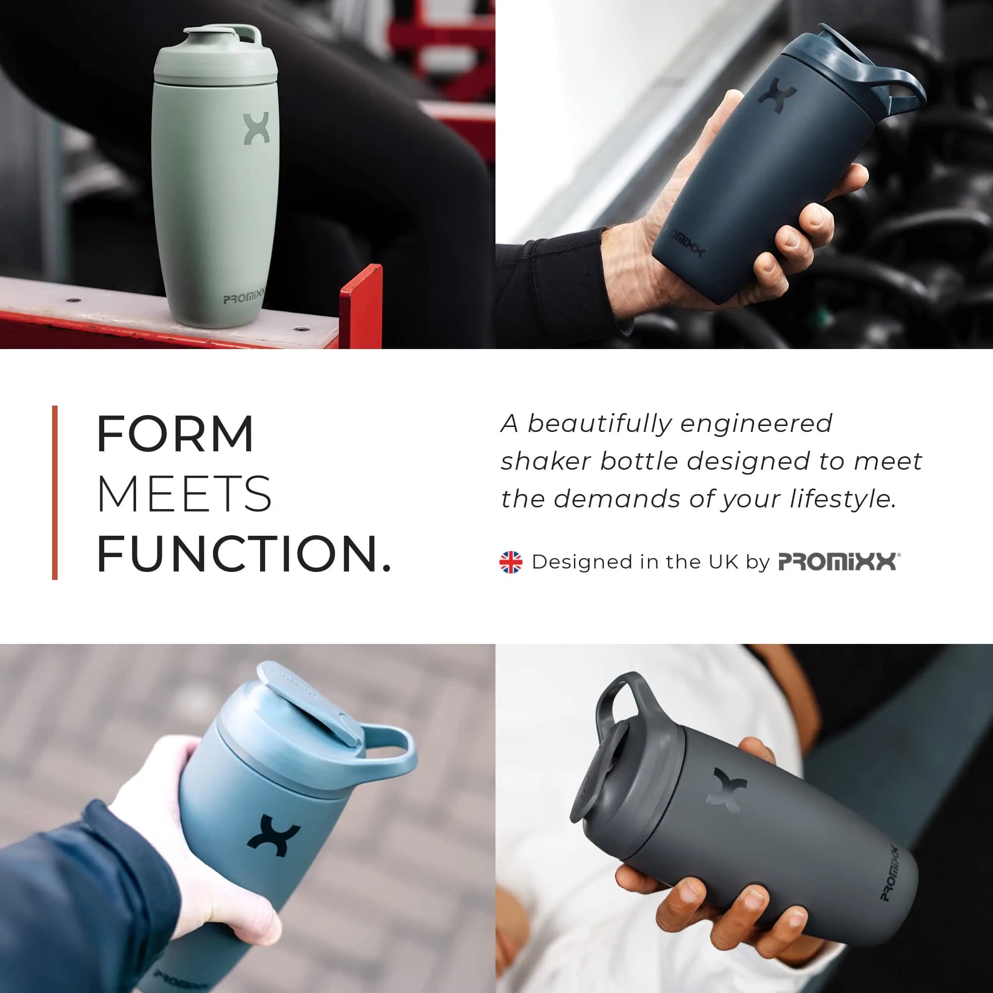 PROMIXX Pursuit Shaker Bottle 550ml (18.6 Fl Oz) | Insulated Stainless Steel for Cold Mixes - view 3