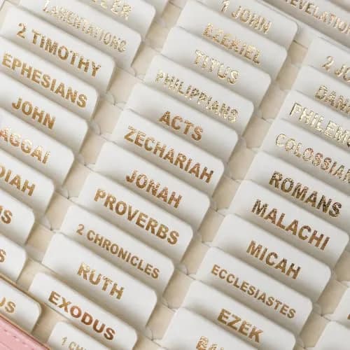 UPAFEXXI Leather Bible Tabs for Women and Men, White | Gold Foil Lettering, 80 Count thumbnail 1