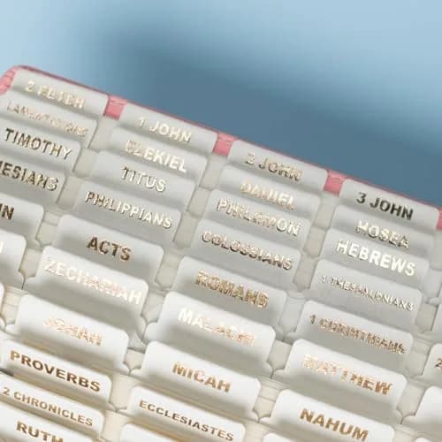 UPAFEXXI Leather Bible Tabs for Women and Men, White | Gold Foil Lettering, 80 Count thumbnail 4