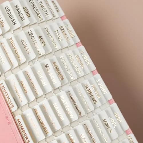 UPAFEXXI Leather Bible Tabs for Women and Men, White | Gold Foil Lettering, 80 Count thumbnail 5