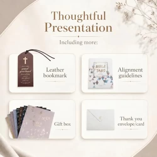 UPAFEXXI Leather Bible Tabs for Women and Men, White | Gold Foil Lettering, 80 Count thumbnail 6
