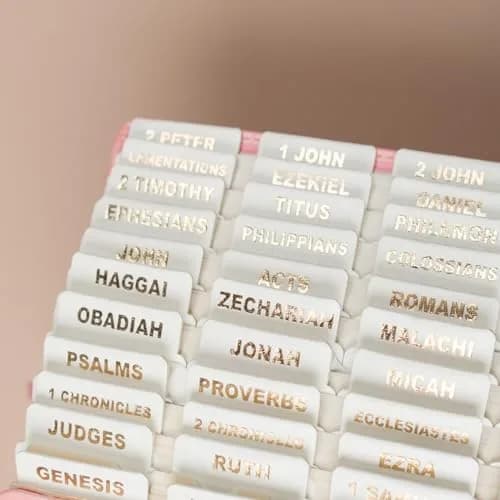 UPAFEXXI Leather Bible Tabs for Women and Men, White | Gold Foil Lettering, 80 Count thumbnail 8