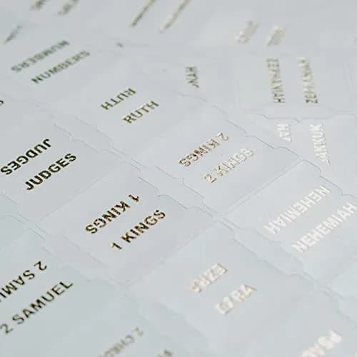 UPAFEXXI Leather Bible Tabs for Women and Men, White | Gold Foil Lettering, 80 Count thumbnail 9