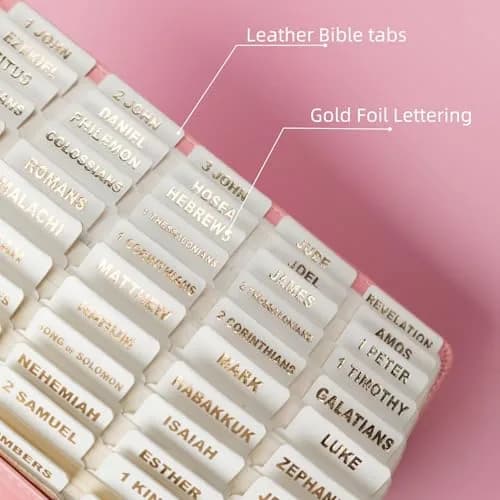 UPAFEXXI Leather Bible Tabs for Women and Men, White | Gold Foil Lettering, 80 Count thumbnail 2