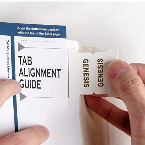 UPAFEXXI Leather Bible Tabs for Women and Men, White | Gold Foil Lettering, 80 Count thumbnail 3