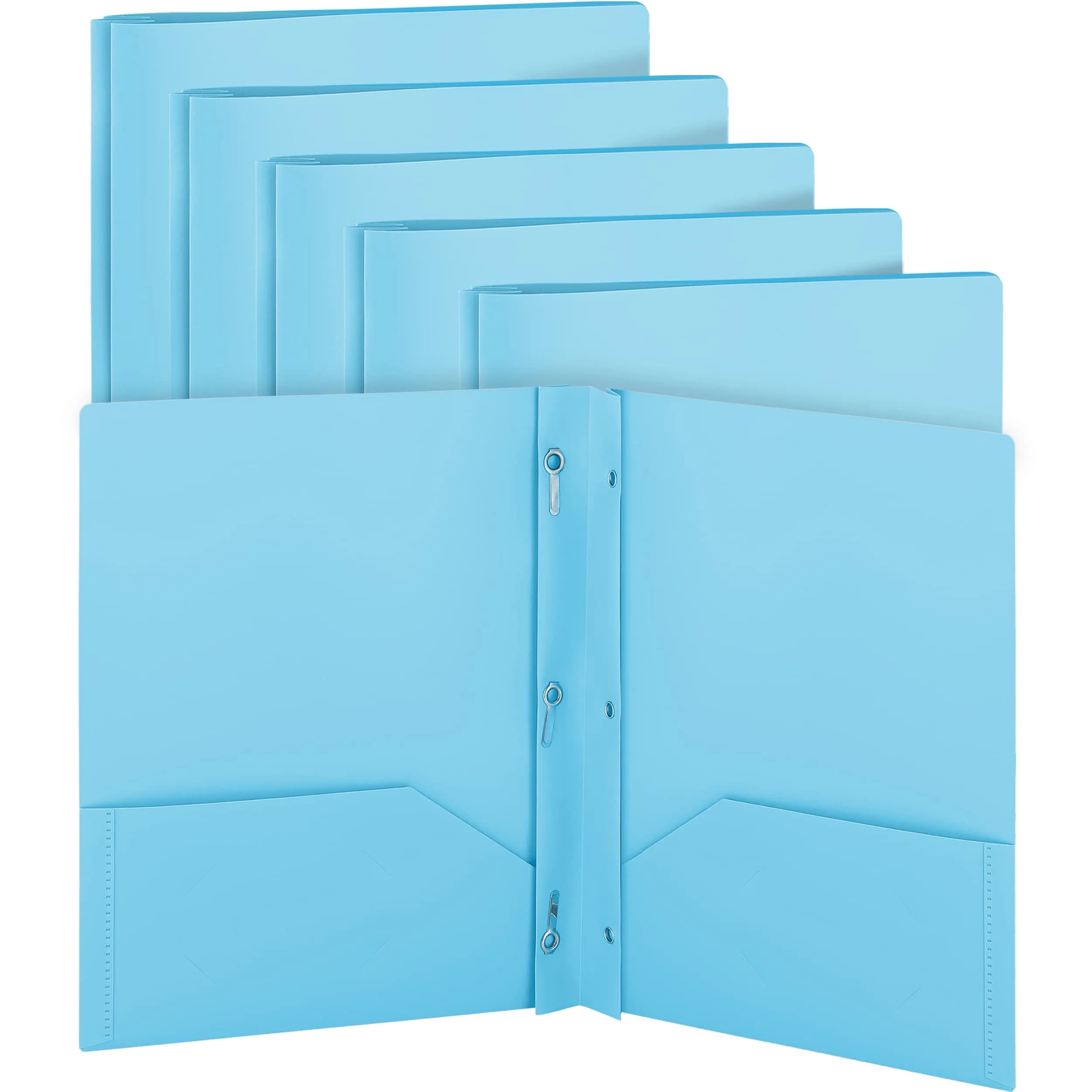 Enday Blue File Folder with Pockets & Prongs | 6 Pc Letter Size, Water-Resistant, Durable (70-120 chars)