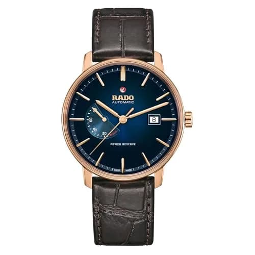 Rado Coupole Men's Automatic Swiss Watch 41mm Blue Dial with Date and Leather Bracelet thumbnail 1