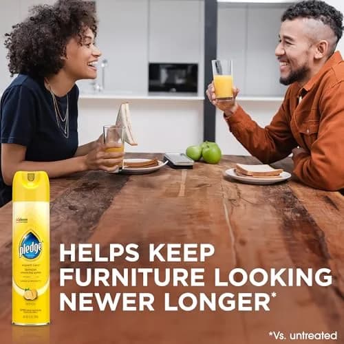 Pledge Lemon Enhancing Polish Spray, Multi-Surface Furniture & Stainless Steel Cleaner, 2x 9.7oz (19.4oz Total) | Fast Shine & Protect thumbnail 4