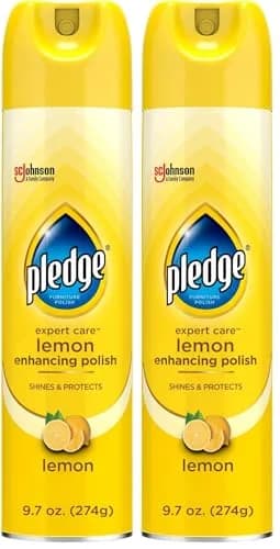 Pledge Lemon Enhancing Polish Spray, Multi-Surface Furniture & Stainless Steel Cleaner, 2x 9.7oz (19.4oz Total) | Fast Shine & Protect thumbnail 1