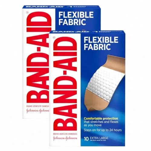 Band-Aid Brand Sterile Flexible Fabric Adhesive Bandages Extra Large 10 Count (Pack of 2) | Comfortable Wound Protection thumbnail 1