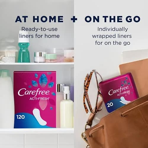 Carefree Acti-Fresh Panty Liners Regular Unscented 108 Count (54 Count x 2) | Daily Freshness & Odor Control thumbnail 3