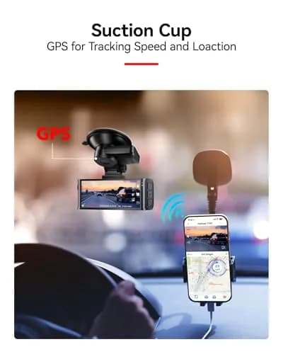REDTIGER Suction Mount for F7N Series Dash Cam | Built-in GPS, 180° Rotatable, Easy Install (427.76cc) thumbnail 5