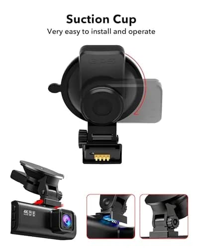 REDTIGER Suction Mount for F7N Series Dash Cam | Built-in GPS, 180° Rotatable, Easy Install (427.76cc) thumbnail 2