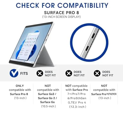 Omnpak Protective Case for Microsoft Surface Pro 8 with Stylus Holder & Kickstand | 13-inch Tablet Cover thumbnail 3