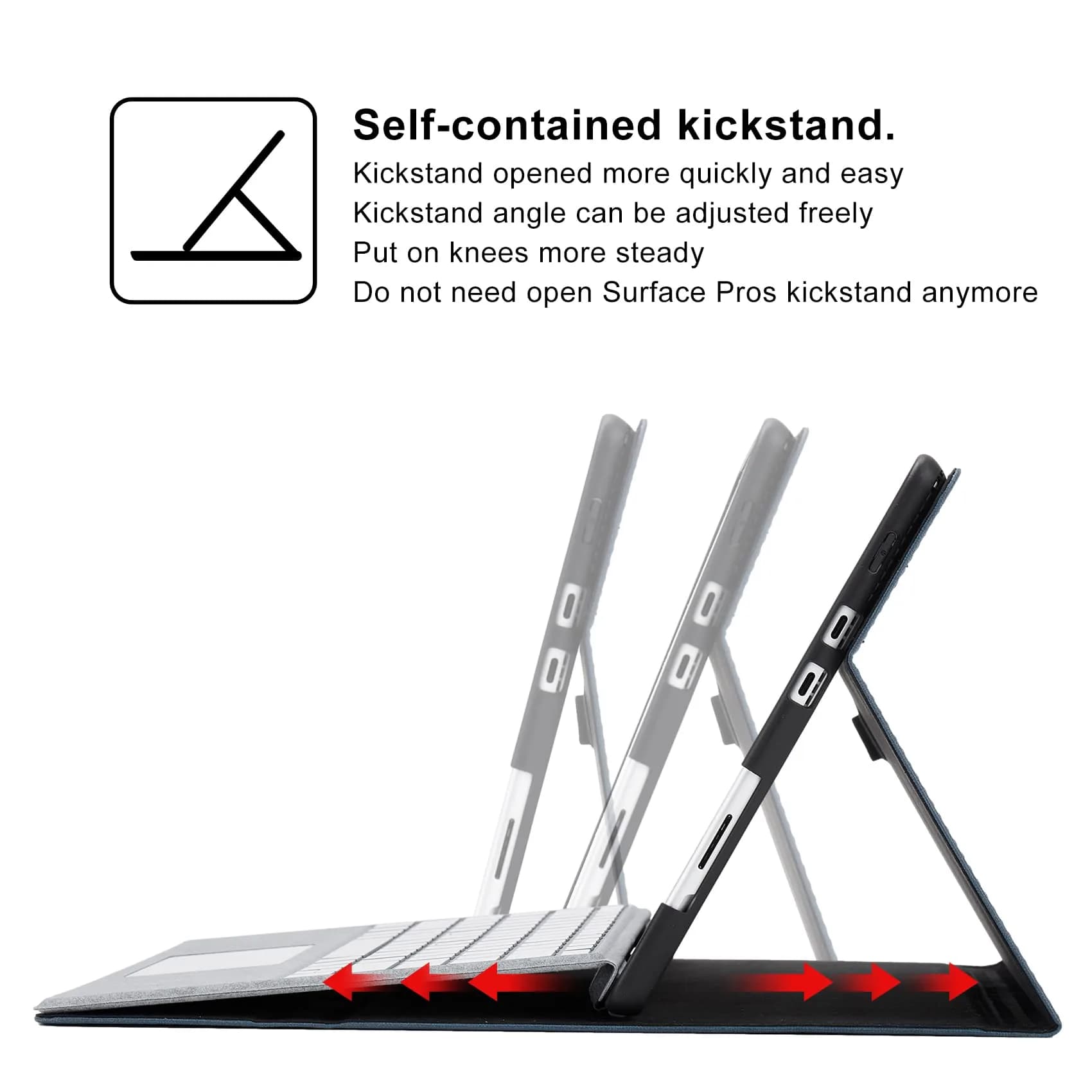Omnpak Protective Case for Microsoft Surface Pro 8 with Stylus Holder & Kickstand | 13-inch Tablet Cover - view 4