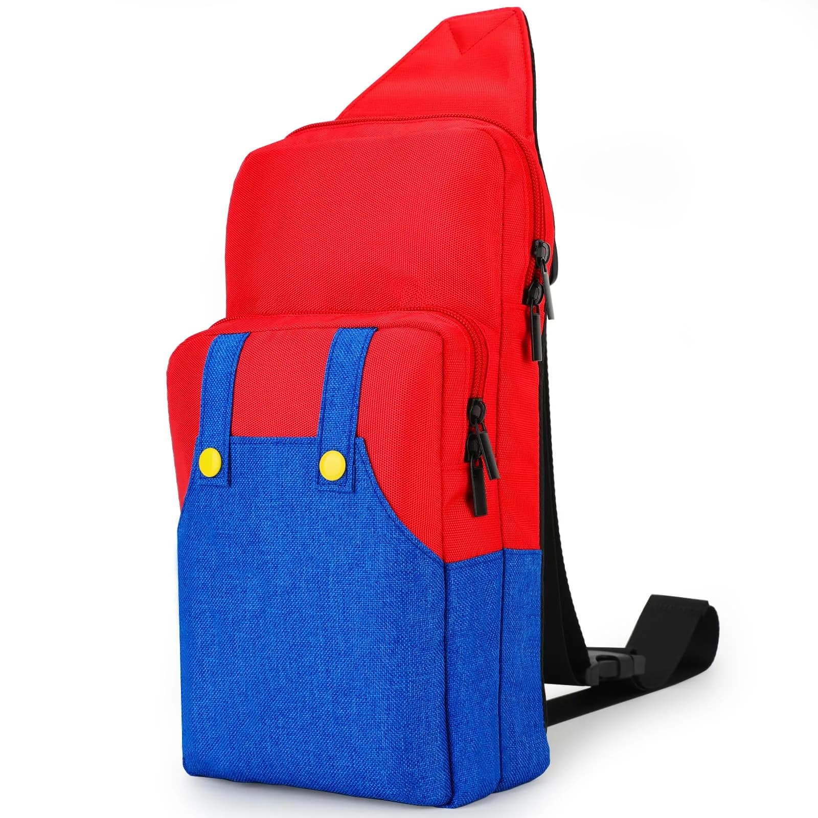 Owngen Travel Carrying Bag for Nintendo Switch/2/Lite/OLED | Durable Oxford, Large Capacity, Lightweight & Gift-Ready — Red&Blue