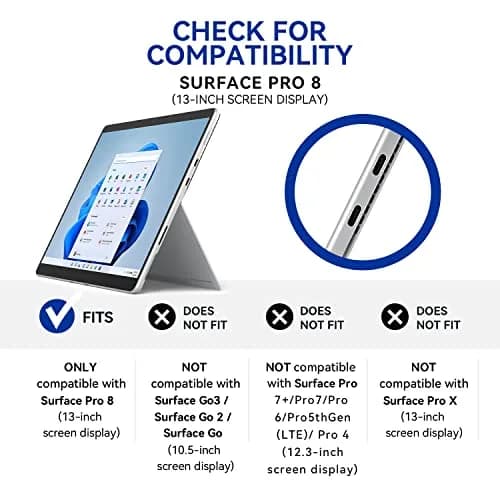 Omnpak Protective Case for Microsoft Surface Pro 8 with Stylus Holder & Kickstand | 13-inch Tablet Cover thumbnail 4