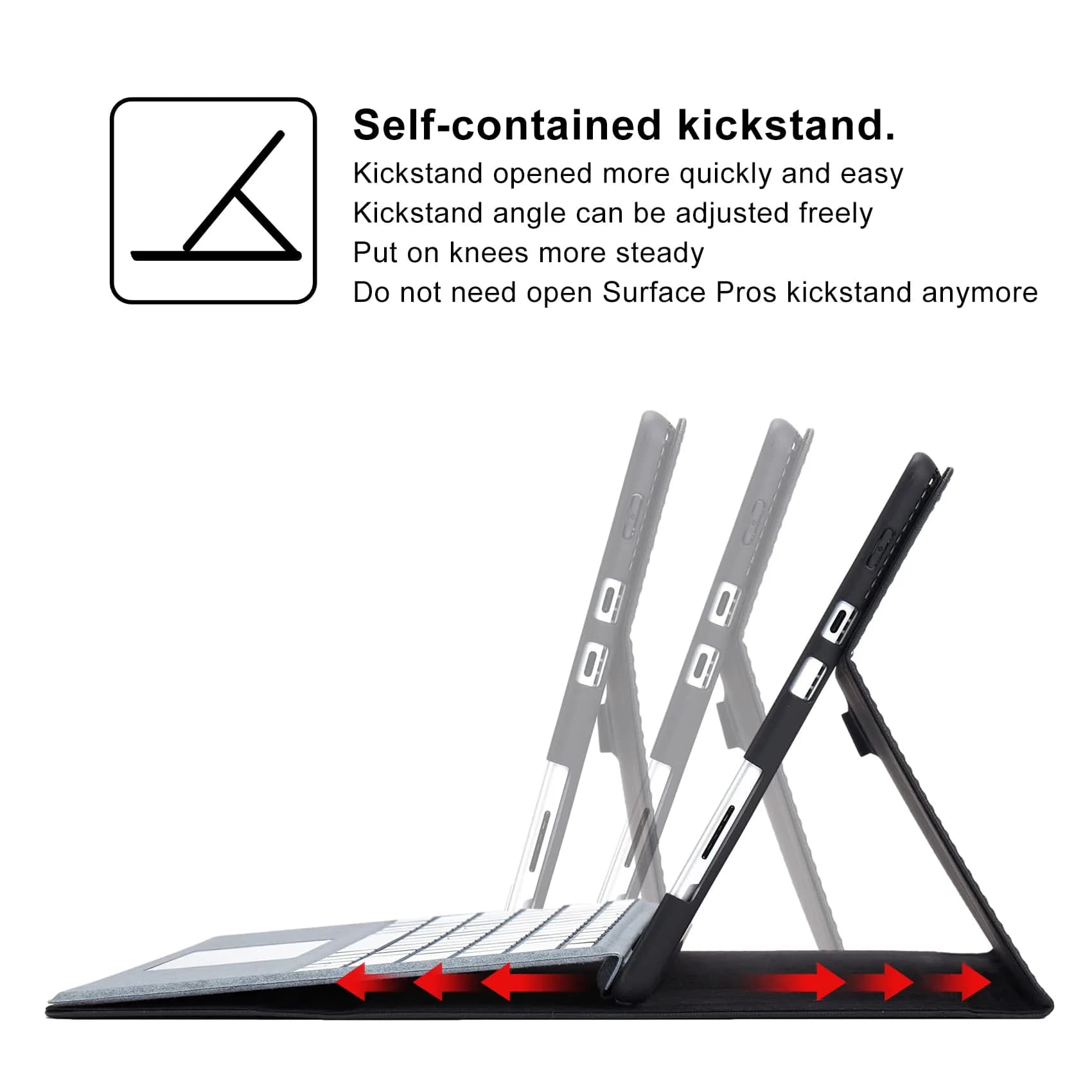 Omnpak Protective Case for Microsoft Surface Pro 8 with Stylus Holder & Kickstand | 13-inch Tablet Cover - view 6