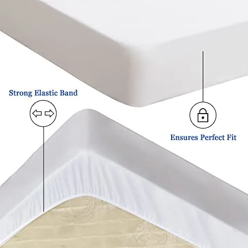 Sufdari Full Mattress Protector Waterproof Fitted Sheet 18" Deep Pocket | Washable & Breathable thumbnail 4