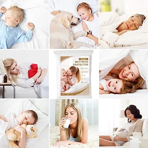 Sufdari Full Mattress Protector Waterproof Fitted Sheet 18" Deep Pocket | Washable & Breathable thumbnail 8