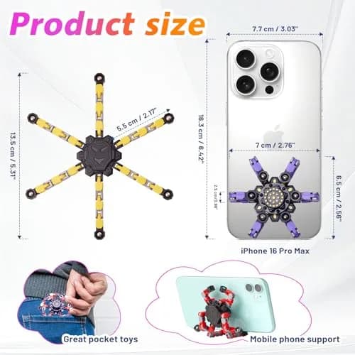 Gokeey Transformable Fidget Spinners 4-Pack | ASTM-Tested Educational Toy for Kids 3-14 thumbnail 5