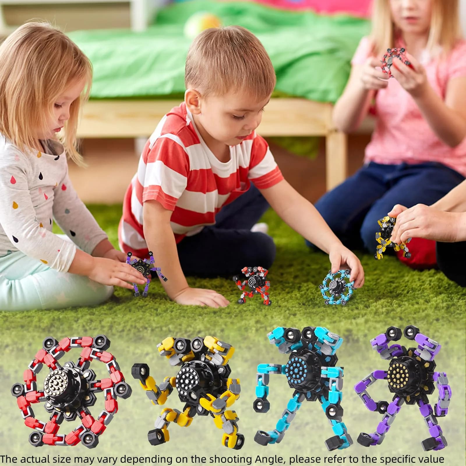 Gokeey Transformable Fidget Spinners 4-Pack | ASTM-Tested Educational Toy for Kids 3-14 - view 3