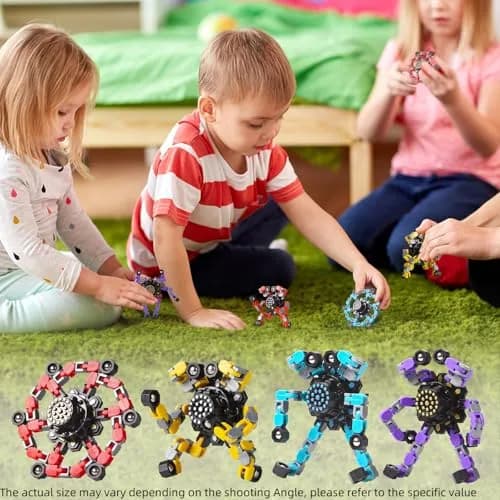 Gokeey Transformable Fidget Spinners 4-Pack | ASTM-Tested Educational Toy for Kids 3-14 thumbnail 3