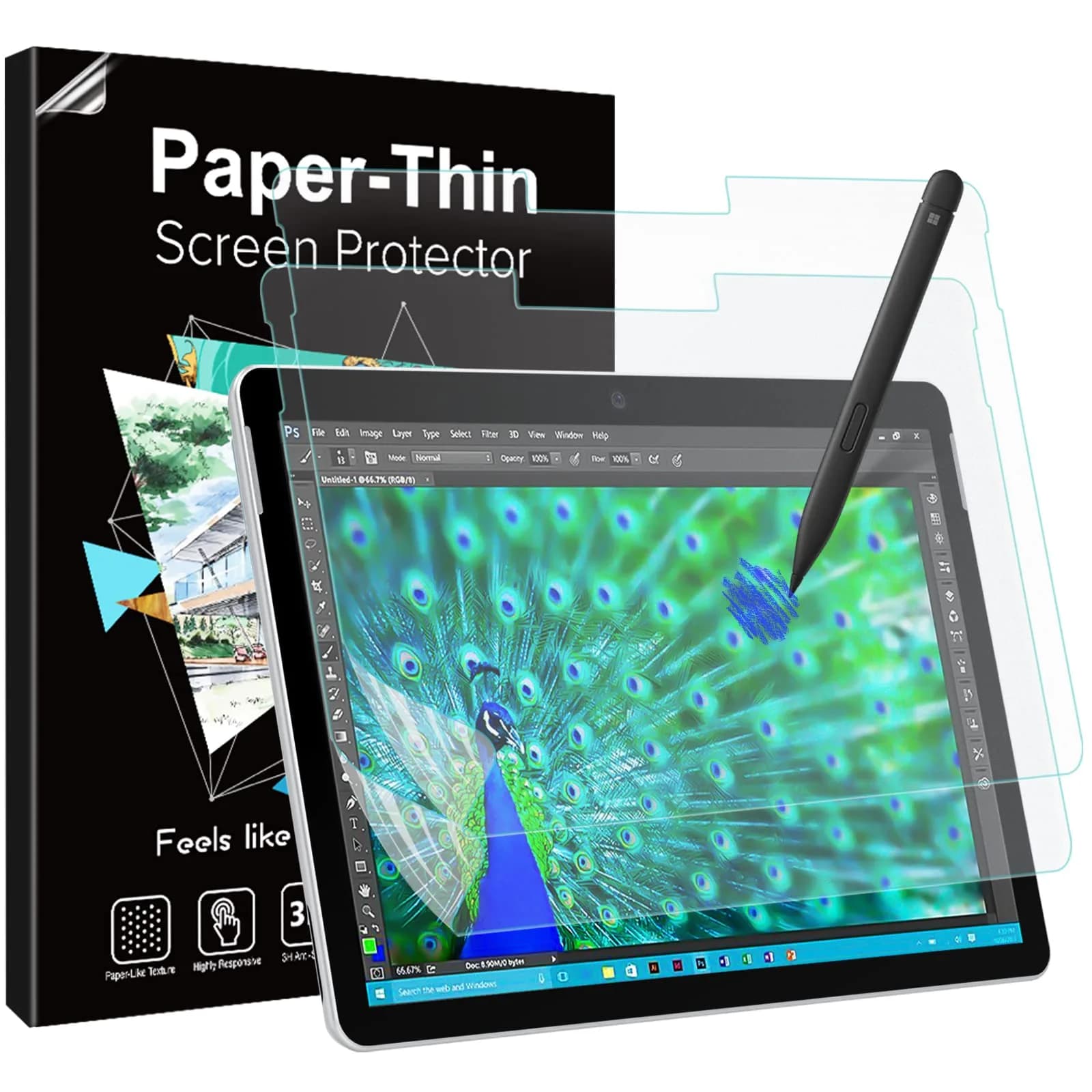 TiMOVO 2 Pack Paper Screen Protector for Surface Pro 11/10/9/8/X 13 Inch | Anti-Glare & Responsive — Surface Pro 11/10/9/8/X