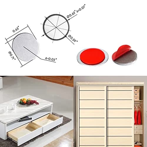 Mousike Magnetic Door Catch Ultra Thin Stainless Steel Drawer Magnet 4 Pack | Strong Magnetic Closure for Cabinets & Sliding Doors thumbnail 7