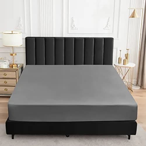 Sufdari Full Size Mattress Protector Waterproof Fitted Sheet Style 18" Deep Pocket Gray thumbnail 3