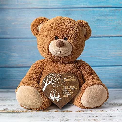 Stuff4 70th Wedding Anniversary Wooden Heart Plaque | Celebrate Love & Milestones thumbnail 4