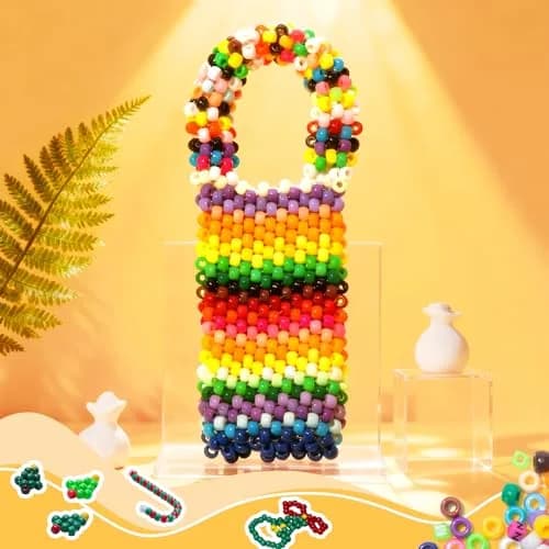 Simetufy Pony Beads for Bracelet Making 1200 pcs | Multi-Colored 6x9mm for DIY Crafts thumbnail 5