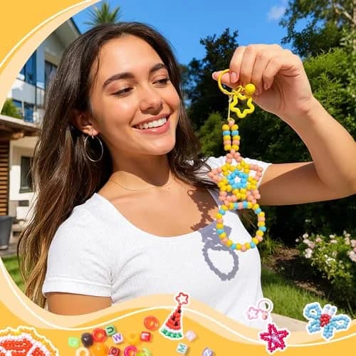 Simetufy Pony Beads for Bracelet Making 1200 pcs | Multi-Colored 6x9mm for DIY Crafts thumbnail 6