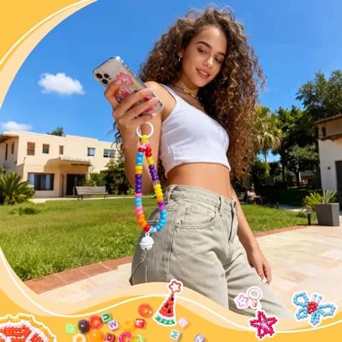 Simetufy Pony Beads for Bracelet Making 1200 pcs | Multi-Colored 6x9mm for DIY Crafts thumbnail 7