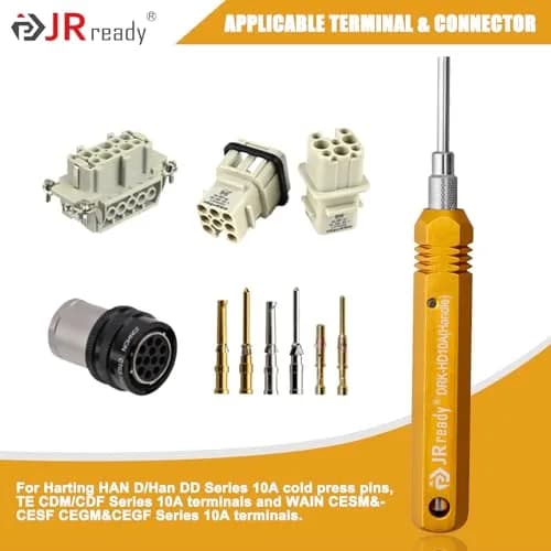 JRready DRK-HD10A HARTING Connector Pin Removal Tool Kit | 0.102" Tube ID thumbnail 2