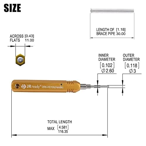 JRready DRK-HD10A HARTING Connector Pin Removal Tool Kit | 0.102" Tube ID thumbnail 3